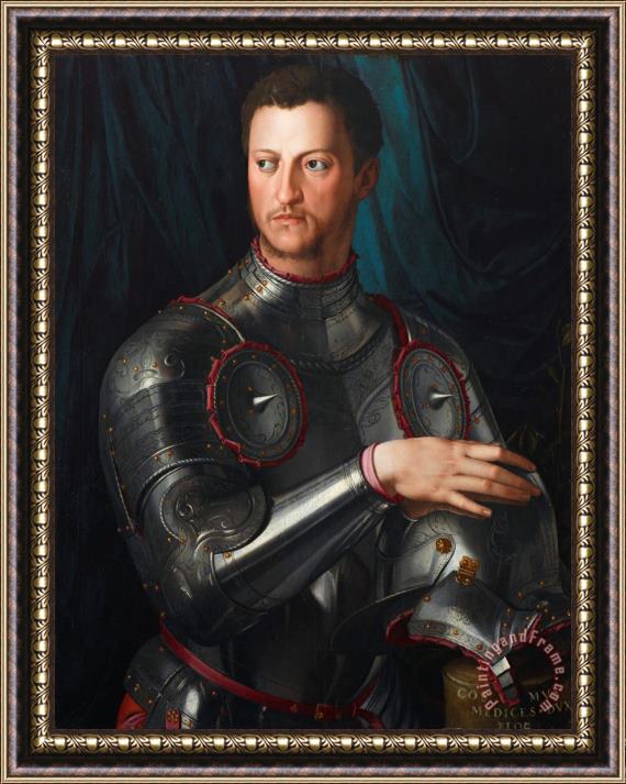 Agnolo Bronzino Cosimo I De' Medici in Armour Framed Painting