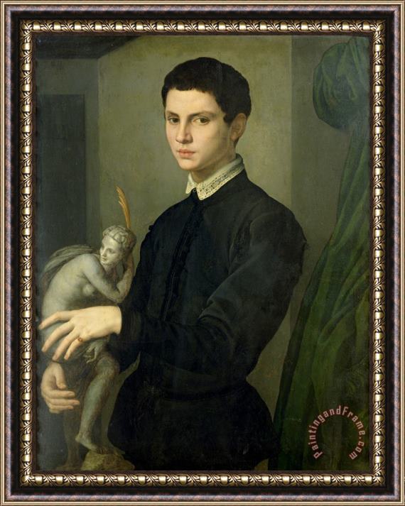 Agnolo Bronzino Portrait of a Sculptor, Possibly Baccio Bandinelli (1493 1560) Framed Painting