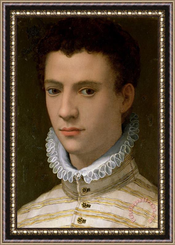 Agnolo Bronzino Portrait of a Young Man Framed Painting