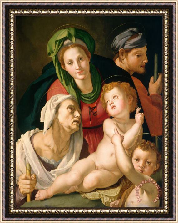Agnolo Bronzino The Holy Family Framed Painting