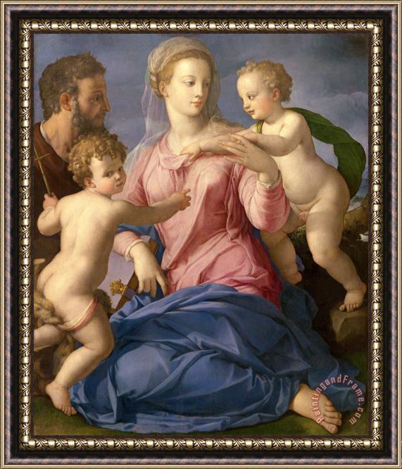 Agnolo Bronzino The Holy Family with The Infant Saint John The Baptist (madonna Stroganoff) Framed Painting