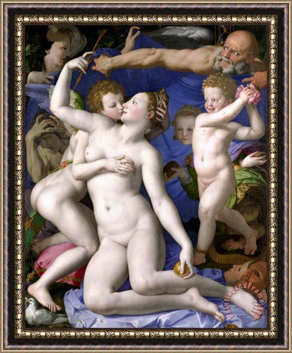 Agnolo Bronzino Venus, Cupid, Folly And Time (allegory of The Triumph of Venus) Framed Painting