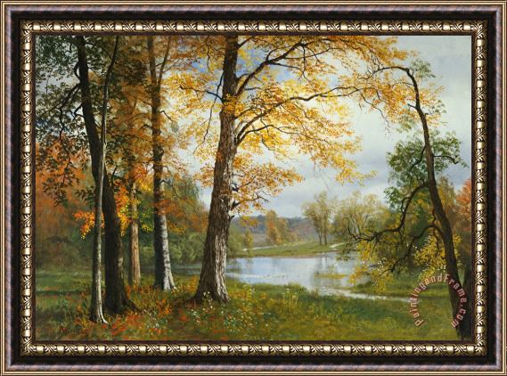 Albert Bierstadt A Quiet Lake Framed Painting