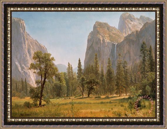 Albert Bierstadt Bridal Veil Falls Yosemite Valley California Framed Print