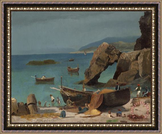 Albert Bierstadt Capri Beach, C. 1857 Framed Painting