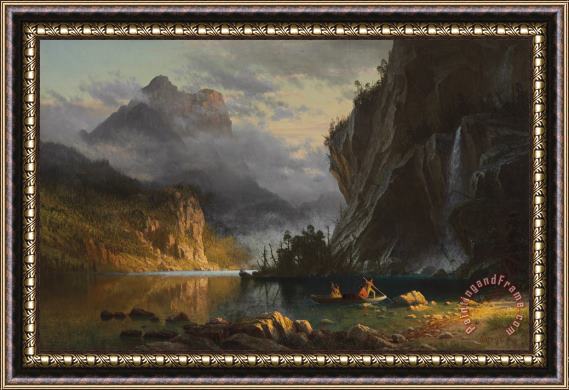 Albert Bierstadt Indians Spear Fishing Framed Painting