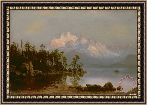 Albert Bierstadt Mountain Canoeing Framed Print