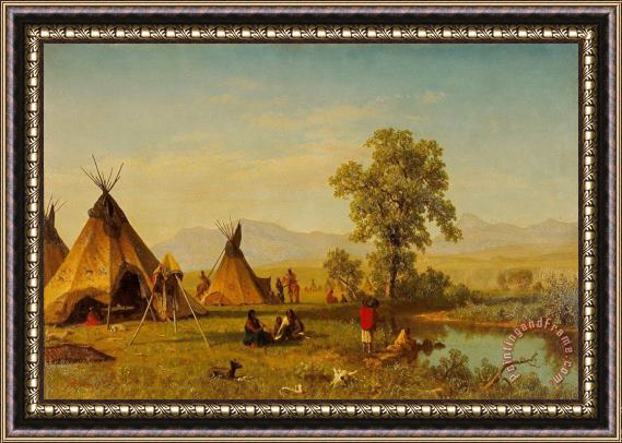 Albert Bierstadt Sioux Village Near Fort Laramie, 1859 Framed Print