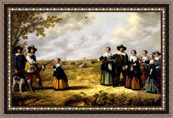 Albert Cuyp Portrait of a Family in a Landscape Framed Painting