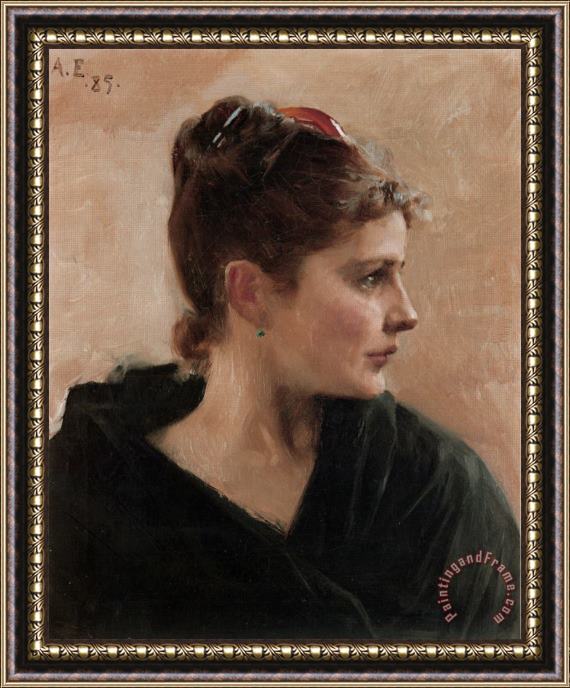 Albert Edelfelt Portrait of a Young Lady Framed Print