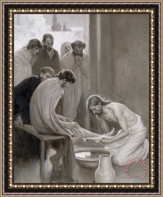 Albert Gustaf Aristides Edelfelt Jesus Washing The Feet Of His Disciples Framed Painting