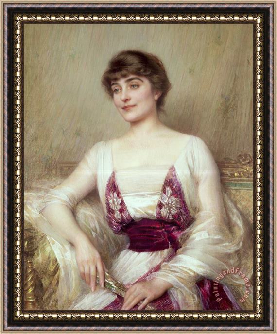Albert Lynch Portrait Of A Countess Framed Painting