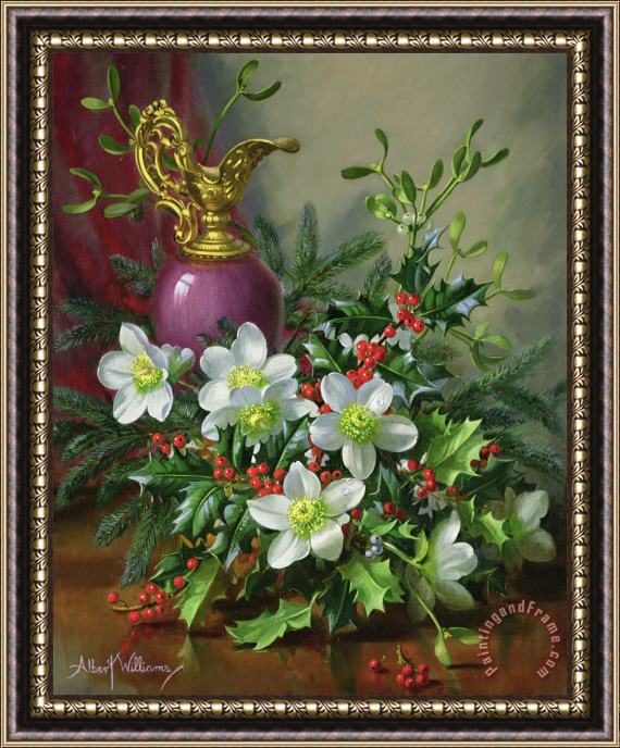 Albert Williams Christmas Roses Framed Print