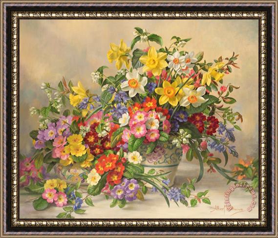 Albert Williams Spring Flowers And Poole Pottery Framed Print