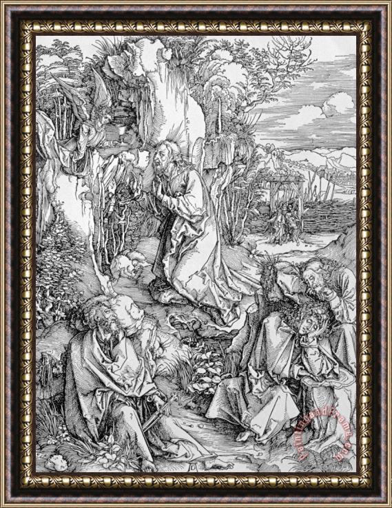 Albrecht Duerer Agony In The Garden From The 'great Passion' Series Framed Print