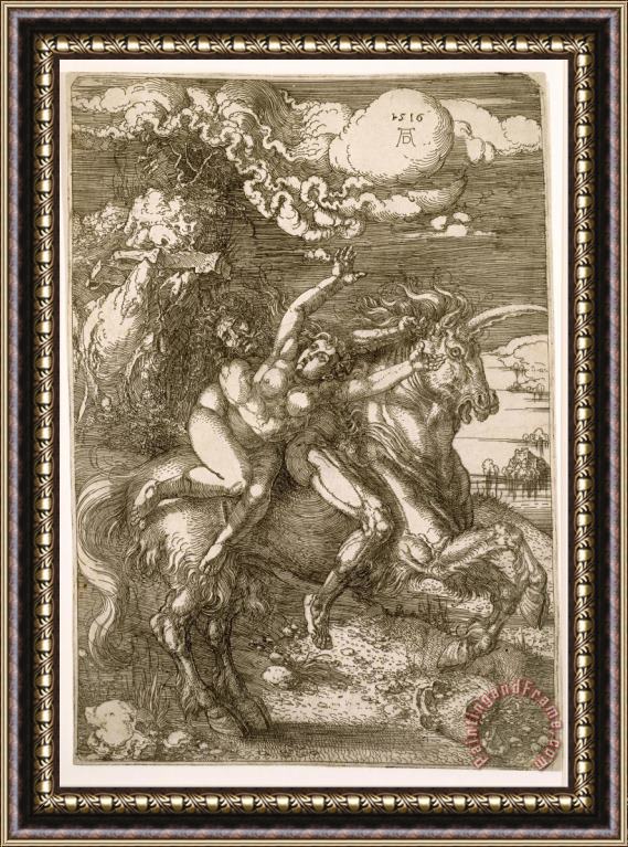 Albrecht Durer Rape of Prosperpina (abduction on a Unicorn) Framed Painting