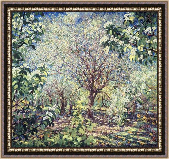 Aleksandr Gerasimov Trees in Bloom Framed Painting