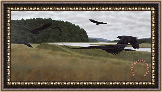 Alex Colville Seven Crows Framed Painting