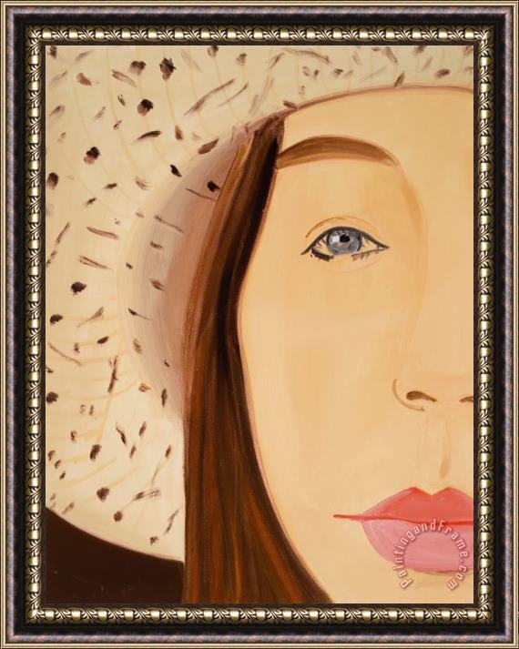 Alex Katz Straw Hat 2, 2022 Framed Painting