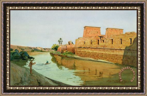 Alexander West Philae on the Nile Framed Painting