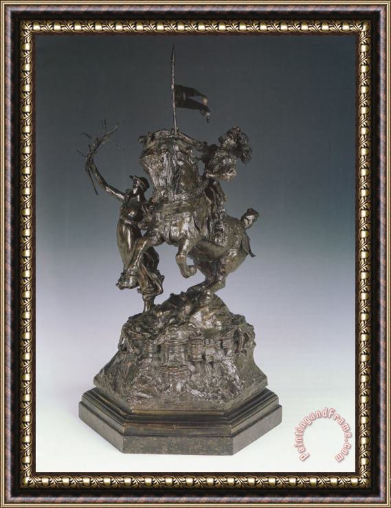 Alfred Gilbert St George And The Dragon, Victory Leading Sketchmodel for a Proposed War Memorial Framed Painting