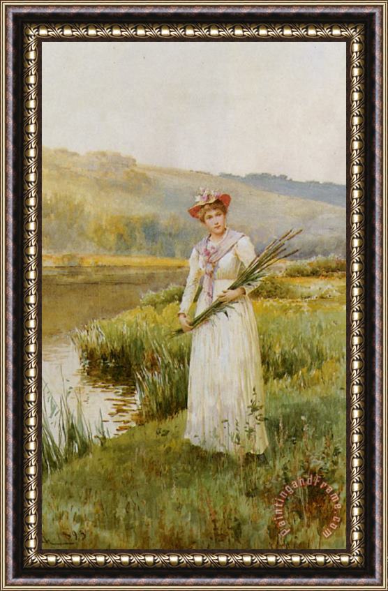 Alfred Glendening Across The Meadow Framed Painting