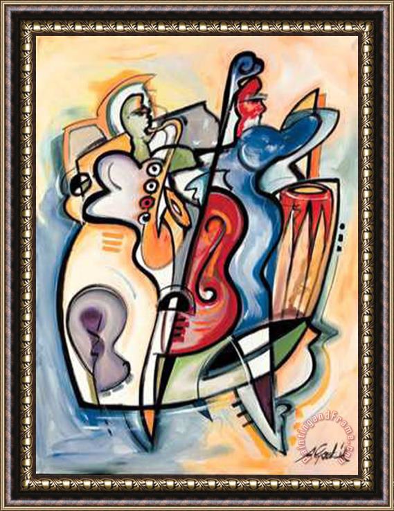 alfred gockel Jazz Latino Framed Painting