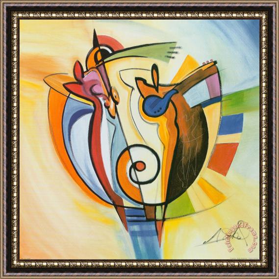 alfred gockel Jazz on The Circle Framed Painting