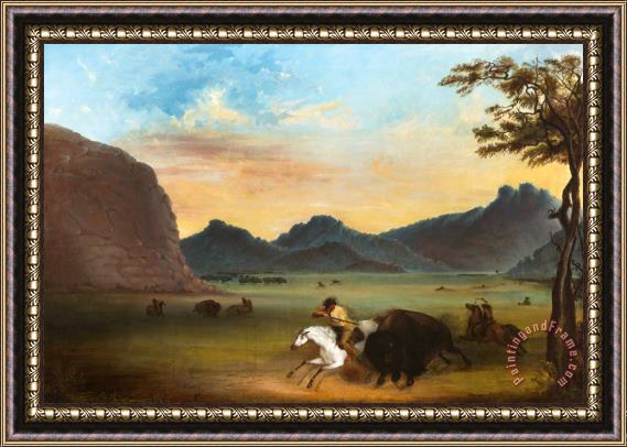 Alfred Jacob Miller Buffalo Hunt Framed Painting