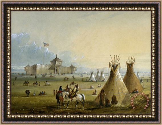 Alfred Jacob Miller Fort Laramie Framed Painting