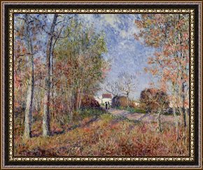 Around The Corner Framed Prints - A Corner of the Woods at Sablons by Alfred Sisley