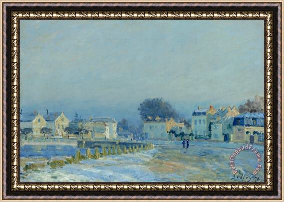Alfred Sisley The Watering Pond at Marly with Hoarfrost (l'abreuvoir a Marly Gelee Blanche) Framed Print