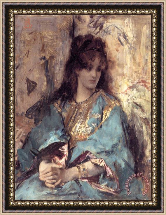 Alfred Stevens A Woman Seated in Oriental Dress Framed Painting