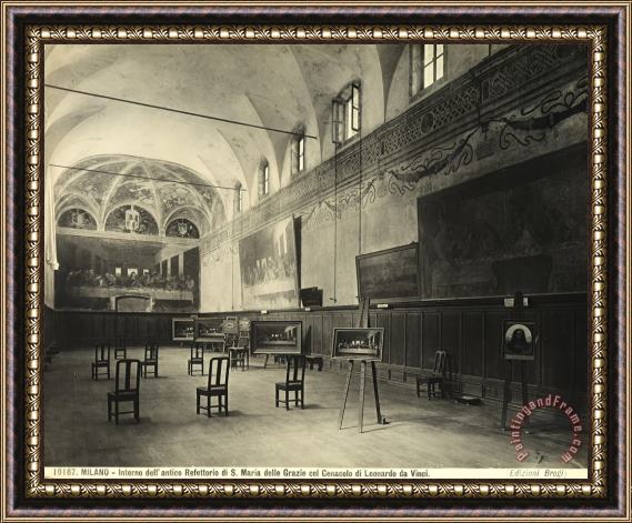 Alinari Interior of the dining hall of the Church of Santa Maria delle Grazie Milan Framed Painting