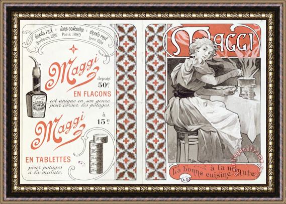 Alphonse Marie Mucha Advertisement for Maggi Late 19th Century Framed Print
