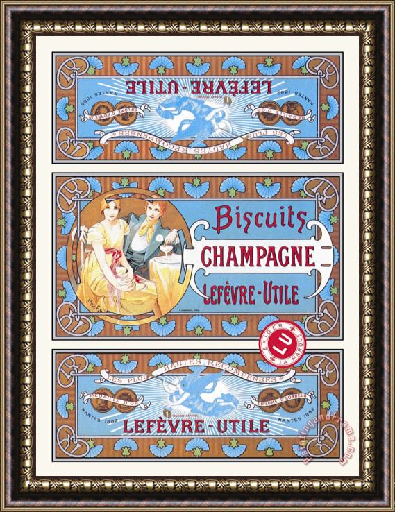 Alphonse Marie Mucha Biscuits Champagne Framed Print