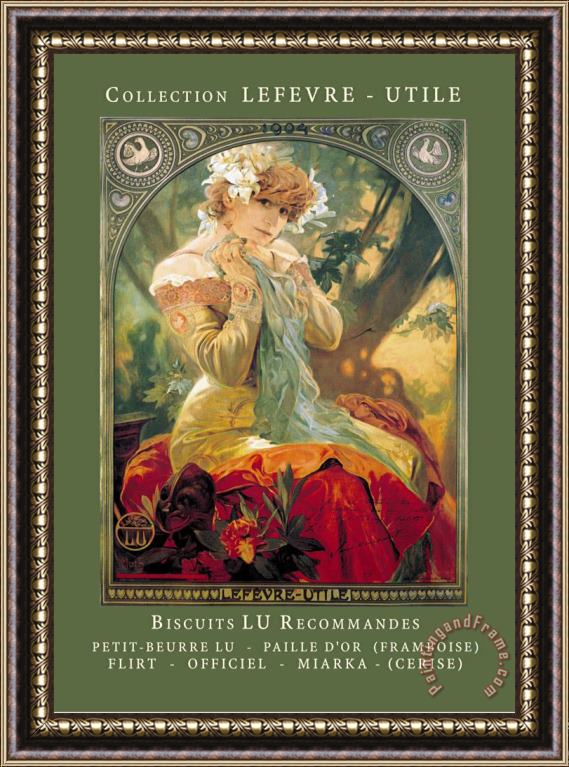 Alphonse Marie Mucha Biscuits Lu Recommandes Framed Print