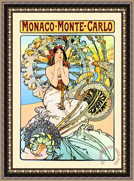 Alphonse Marie Mucha Monaco Monte Carlo Framed Print