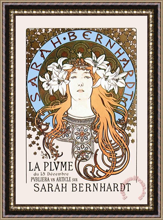 Alphonse Marie Mucha Sarah Bernhardt Framed Painting