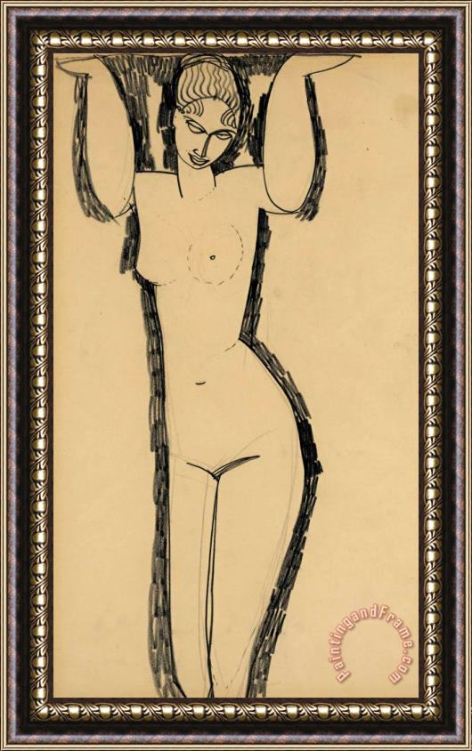 Amedeo Modigliani Cariatide, 1911 Framed Painting