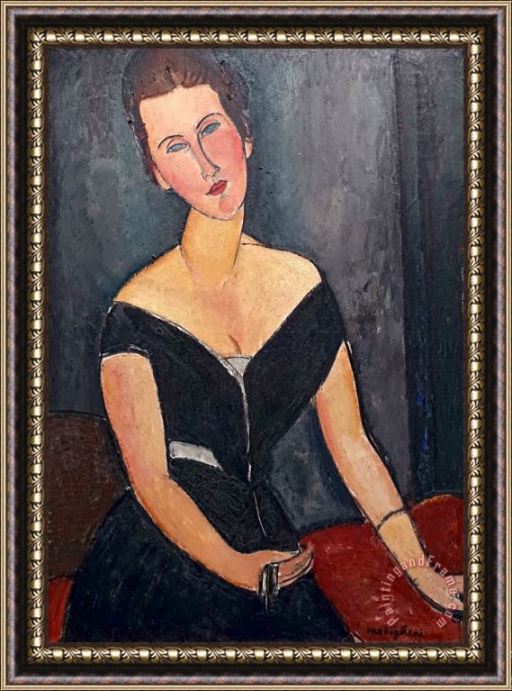 Amedeo Modigliani Portrait of Madame Cecile Van Muyden, 1917 Framed Painting