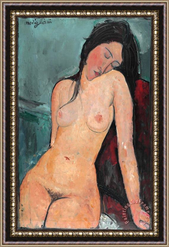 Amedeo Modigliani Seated Nude, 1916 Framed Painting