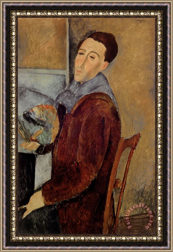 Amedeo Modigliani Self Portrait Framed Painting