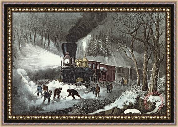 American Railroad Scene Currier and Ives Framed Print