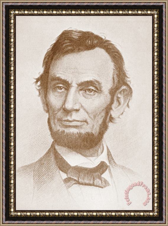 American School Abraham Lincoln Framed Painting