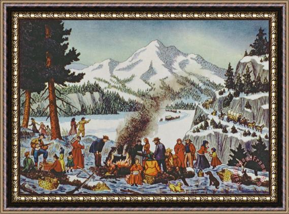 American School Christmas card depicting a Pioneer Christmas Framed Painting