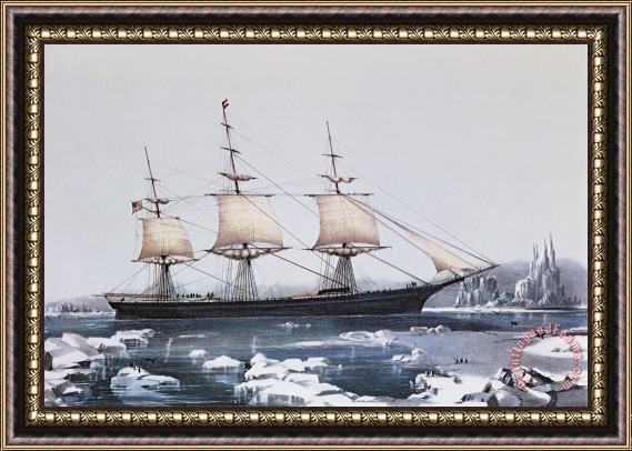 American School Clipper Ship Red Jacket In The Ice Off Cape Horn On Her Passage From Australia To Liverpool Framed Print