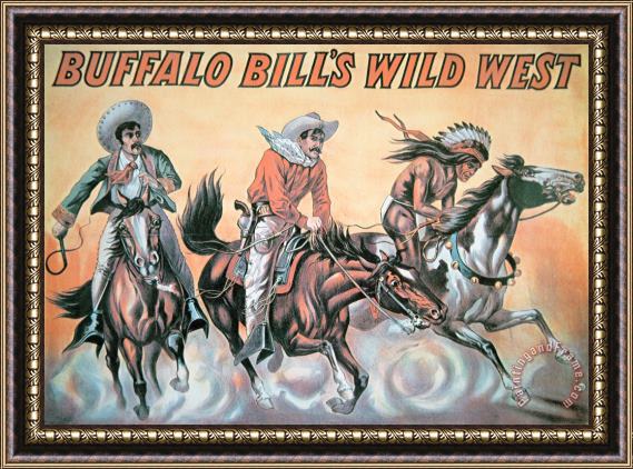 American School Poster for Buffalo Bill's Wild West Show Framed Painting