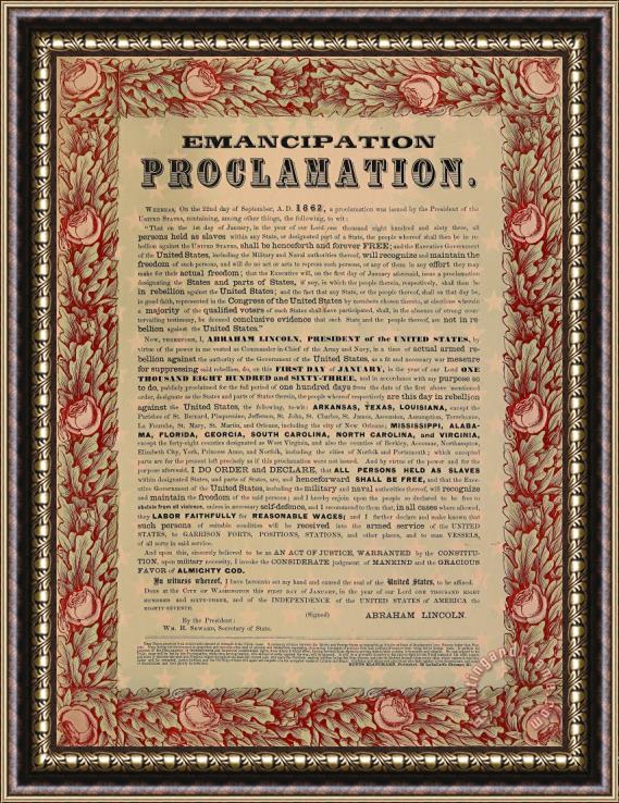 American School The Emancipation Proclamation Framed Painting