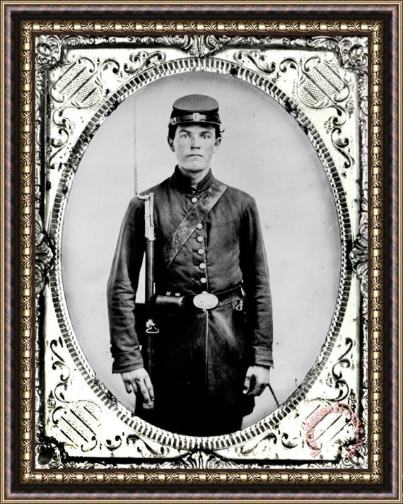 American School Young Union Soldier Framed Painting